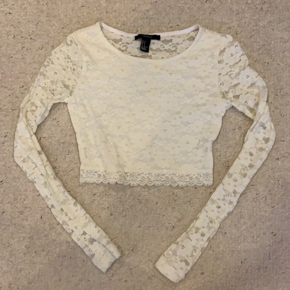 Forever 21 lace crop long sleeve
